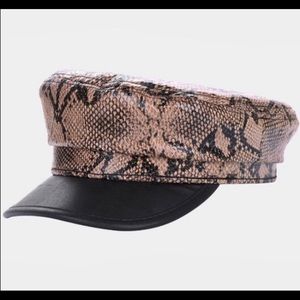 Snakeskin (faux) Newsboy Cap